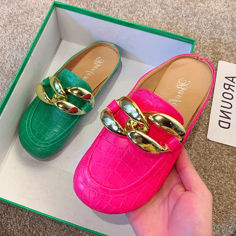 Gold Chain Sandal - شباشب نسائية عصرية مقاس كبير صنادل