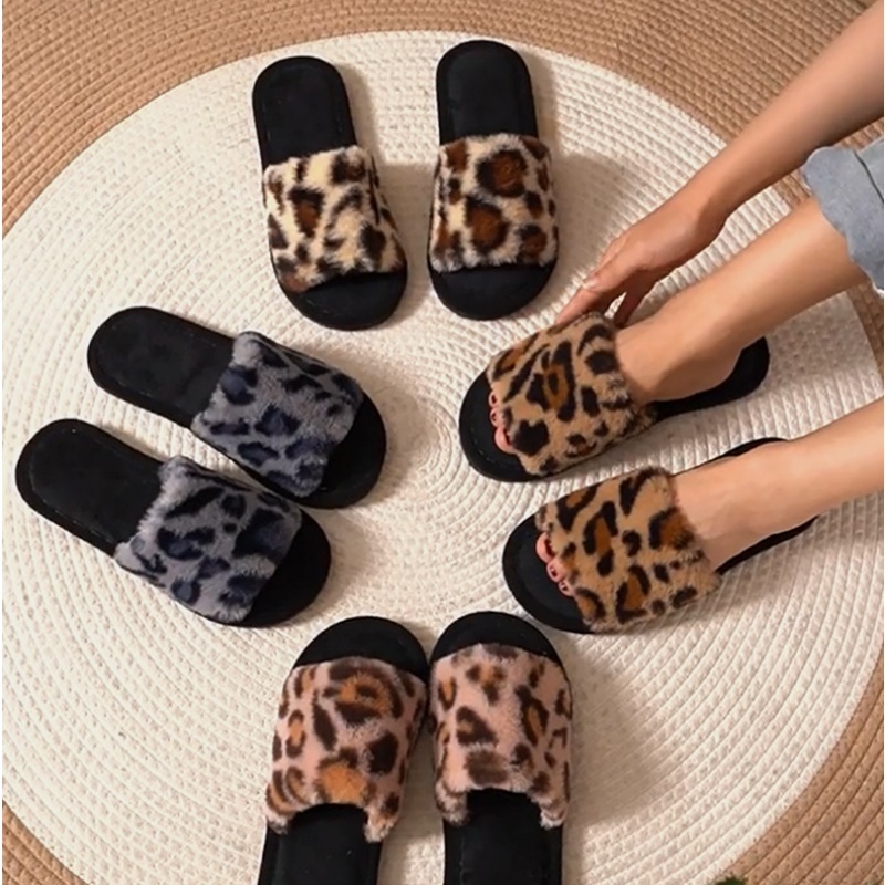 Women'S Shoes For Fall - 2025 شتاء دافئ رقيق فروي ليوبارد