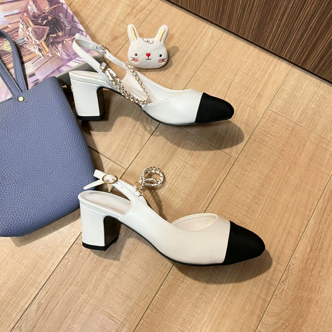 Women Shoes Sandals - أحذية نسائية بكعب خلفي مفتوح، ثنائية