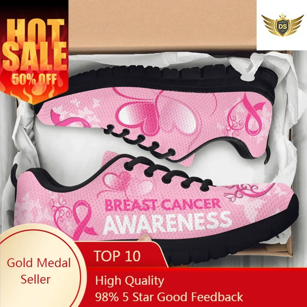 Women Shoes Tennis - أحذية تنس نسائية للتوعية بسرطان الثدي،