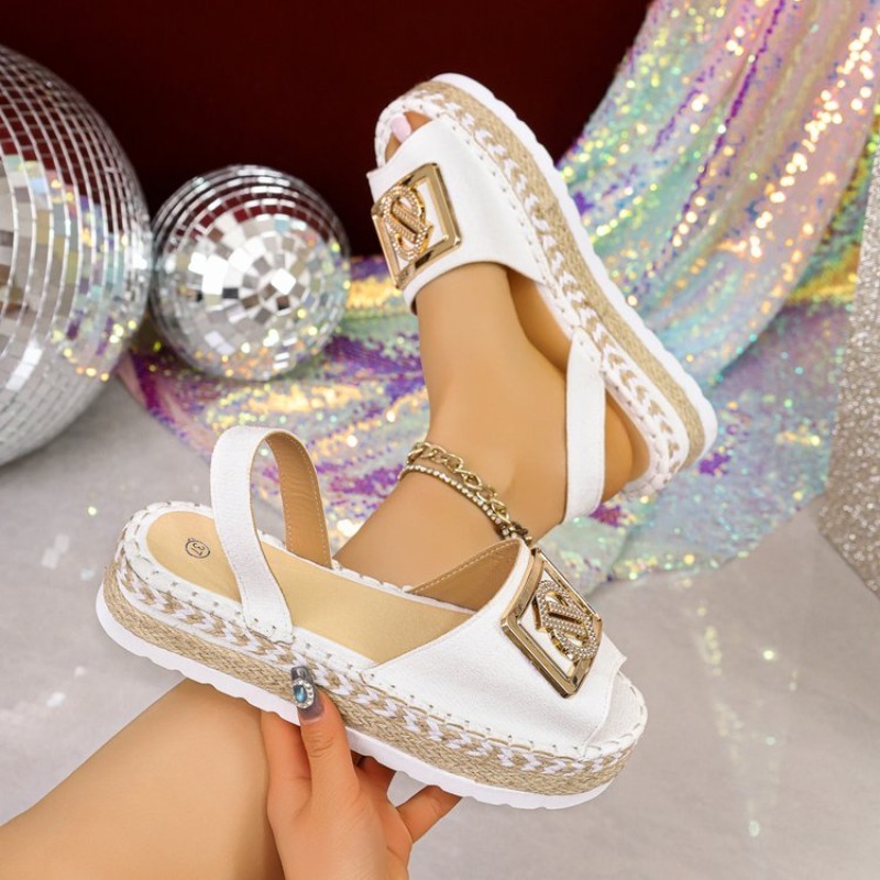صنادل نسائية بكعب عالٍ مزينة ب - مراجعة Espadrille Wedge Shoes وسعره