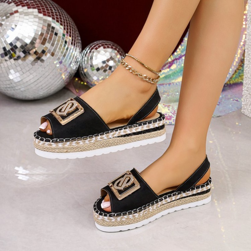 صنادل نسائية بكعب عالٍ مزينة ب - مراجعة Espadrille Wedge Shoes وسعره