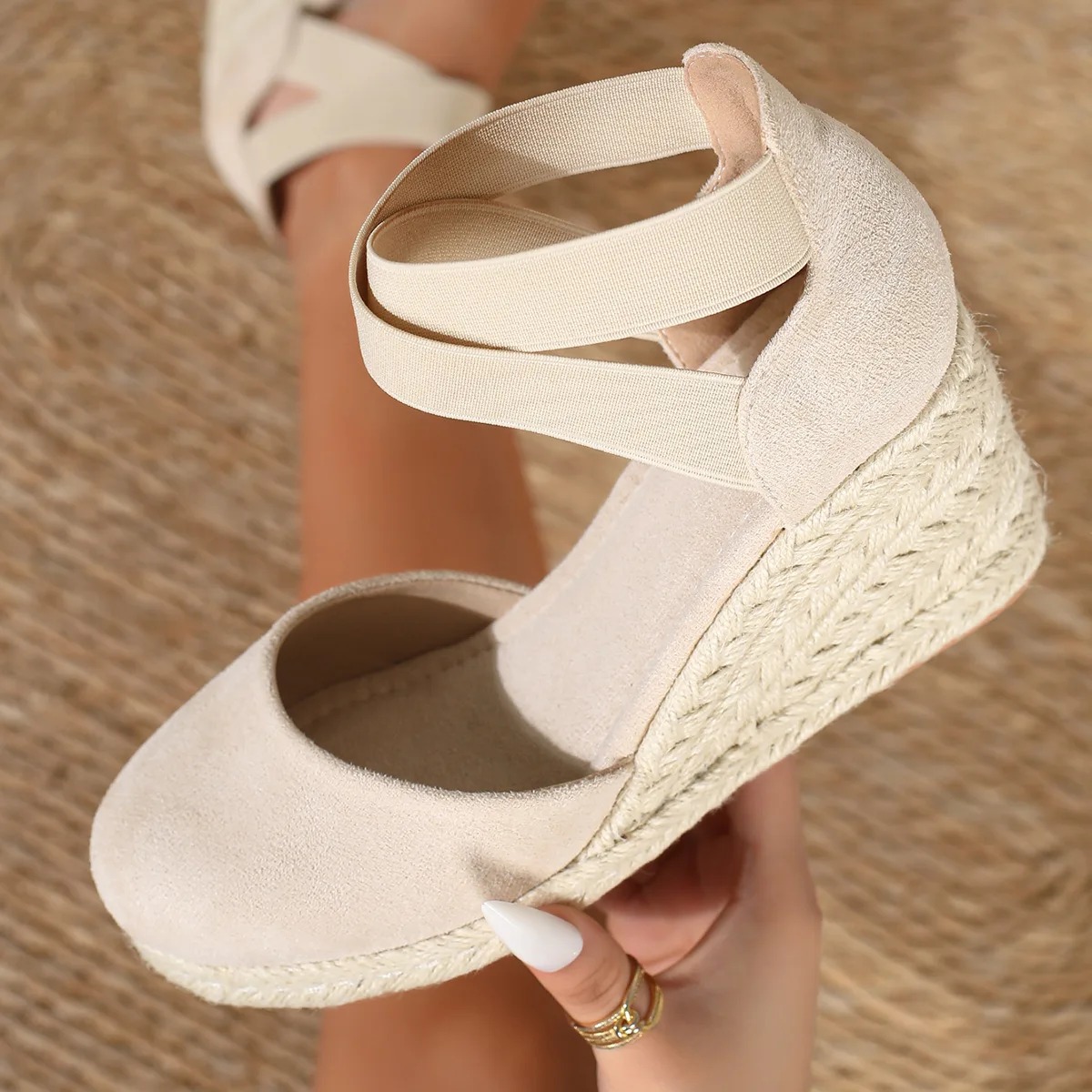 صنادل إسبادريل نسائية بكعب ويد - مراجعة Espadrille Wedge Shoes وسعره