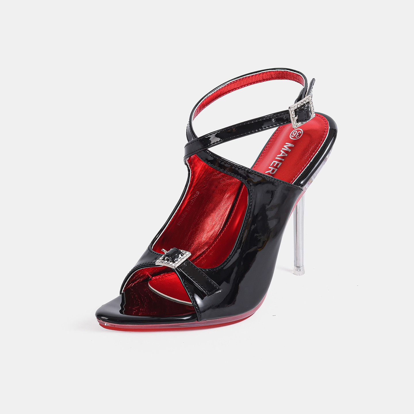 صندل نسائي أنيق بحزام مشبك وكع - مراجعة Clear Strap Heel وسعره