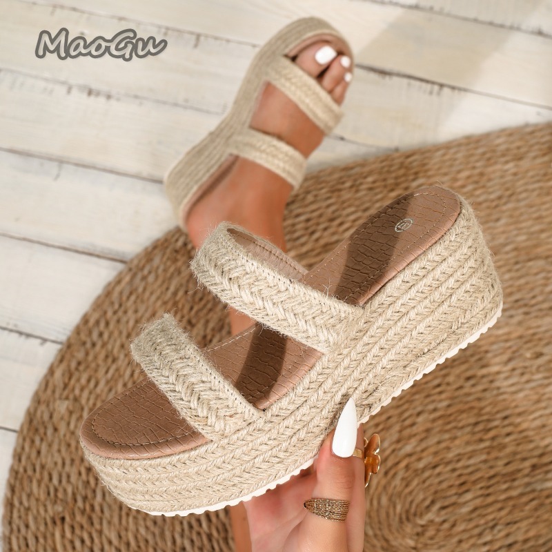 صنادل إسبادريل نسائية مفتوحة ا - مراجعة Espadrille Wedge Shoes وسعره