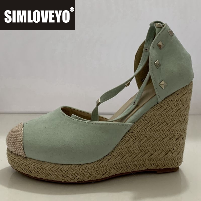 SIMLOVEYO espadrilles النساء ص - مراجعة Espadrille Wedge Shoes وسعره
