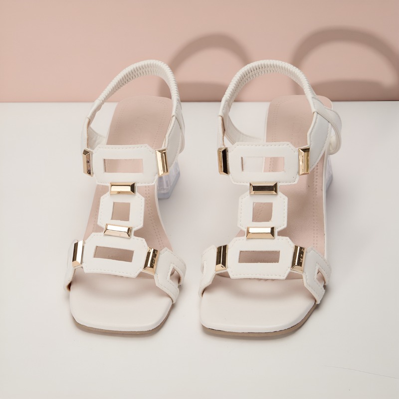صنادل أنيقة بسيطة بكعب سميك لل - مراجعة Clear Strap Heel وسعره