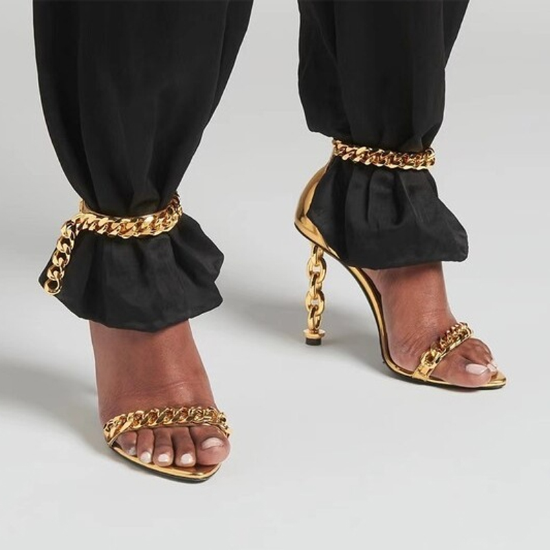 مثير الذهب سلسلة كعب أشار تو ا - مراجعة Gold Chain Sandal وسعره