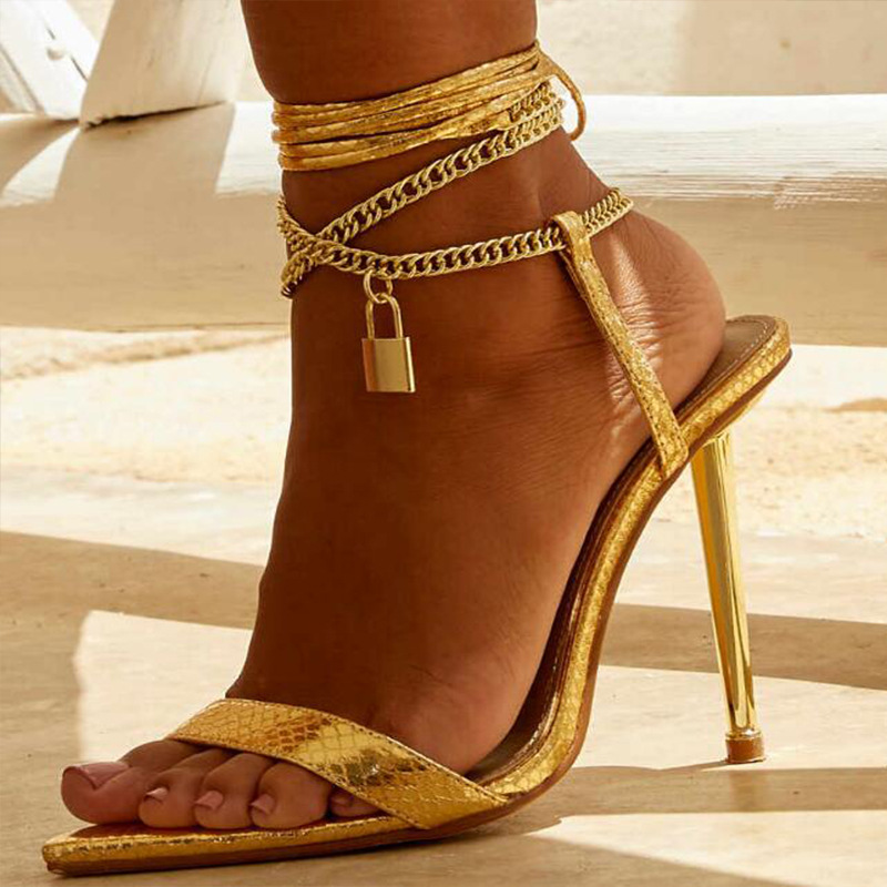 2026 المرأة الفضة الذهب سلسلة  - مراجعة Gold Chain Sandal وسعره
