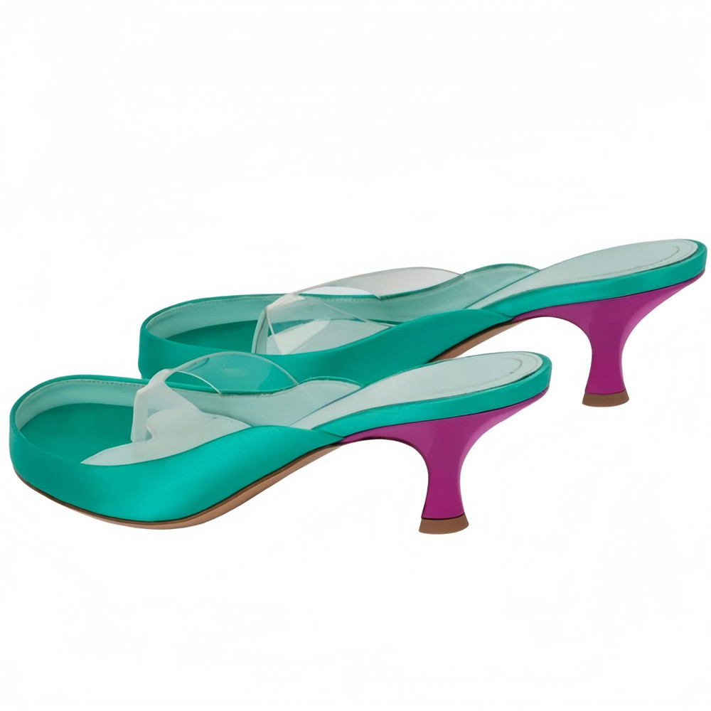 صنادل نسائية ذهبية من الساتان  - مراجعة Clear Strap Heel وسعره