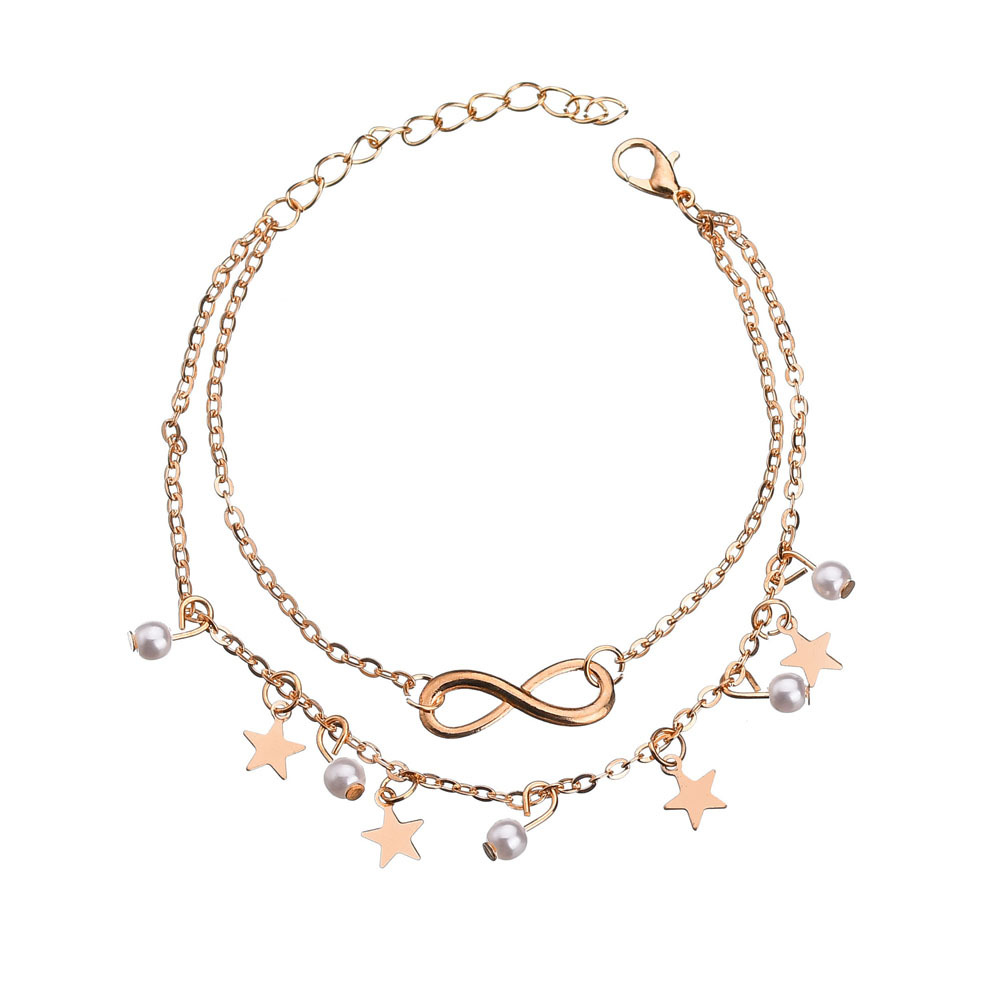 بسيطة شرابة مزدوجة نجمة اللؤلؤ - مراجعة Gold Chain Sandal وسعره