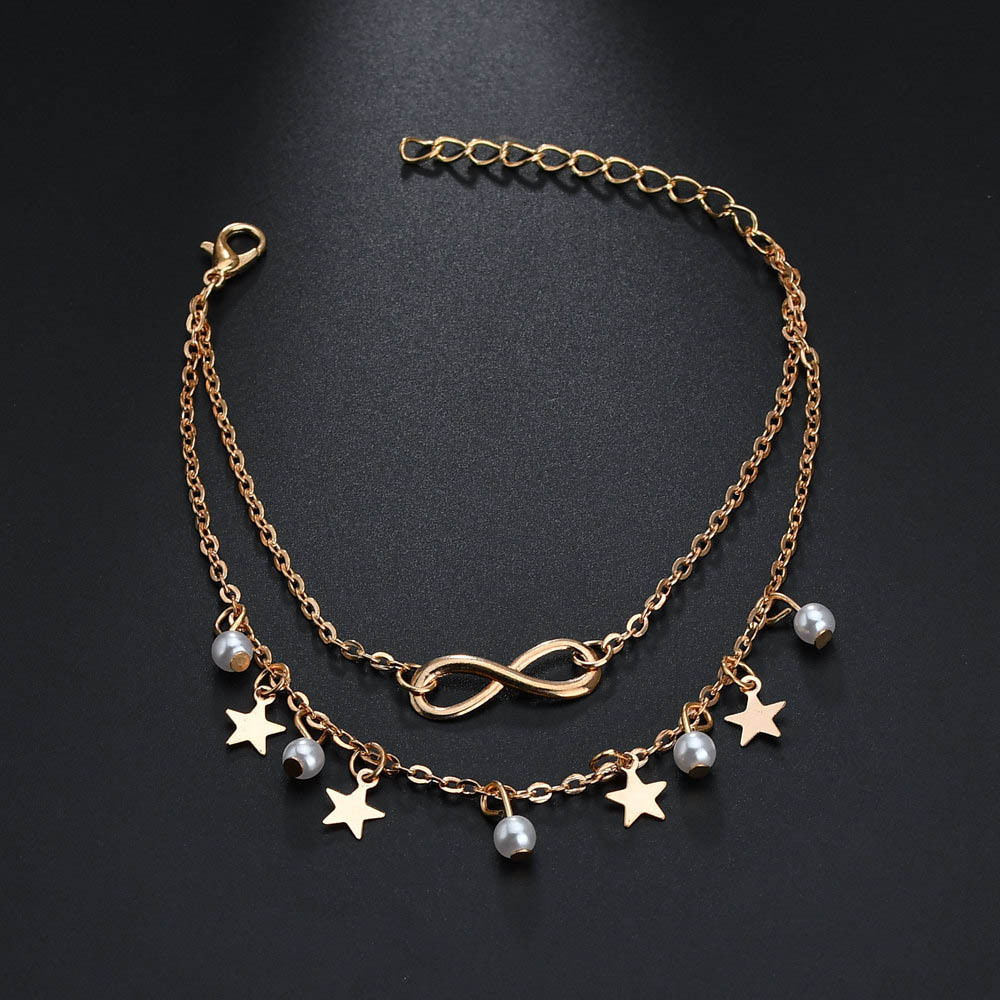 بسيطة شرابة مزدوجة نجمة اللؤلؤ - مراجعة Gold Chain Sandal وسعره