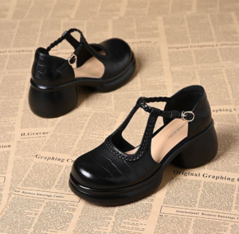 صندل ماري جين نسائي أسود بنقشة - مراجعة Women Shoes Sandals وسعره
