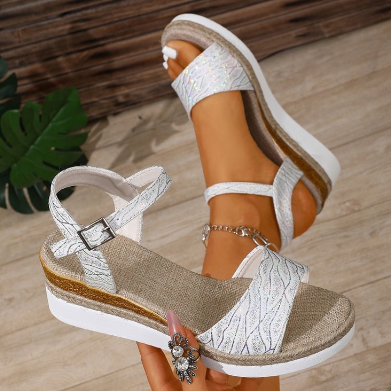 صنادل ويدج نسائية بيضاء بكعب ب - مراجعة Espadrille Wedge Shoes وسعره